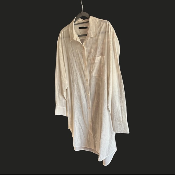 JENNI KAYNE The Beach Shirt Dress White Cotton Blend Button Down XXL - Picture 4 of 14